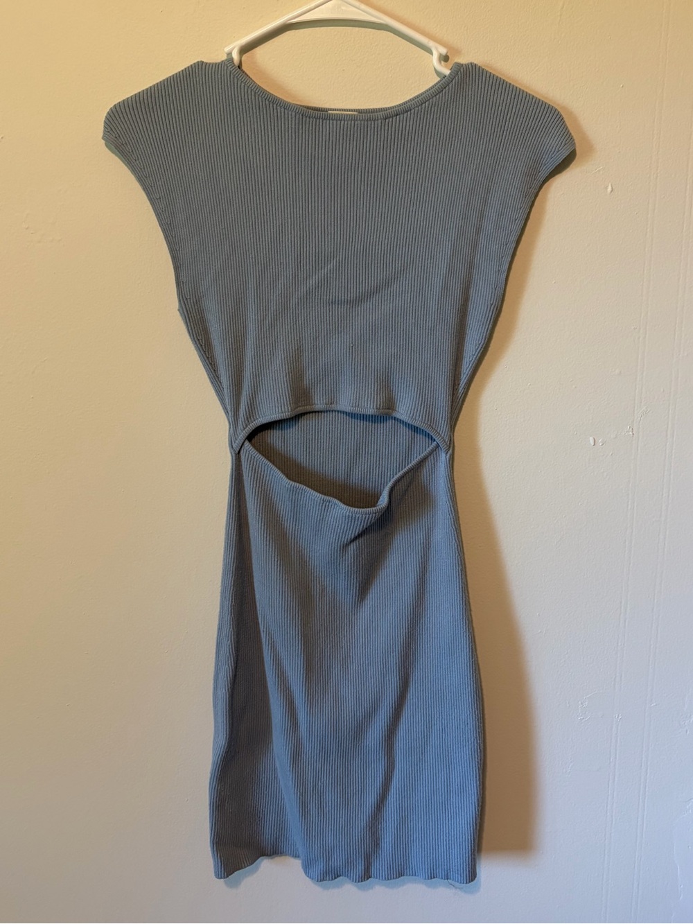 Wilfred Dusty Blue Ribbed Cutout Dress